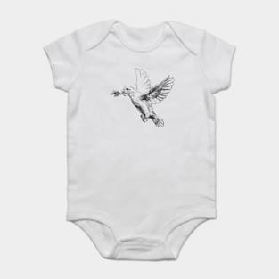 White Dove Illustration Baby Bodysuit